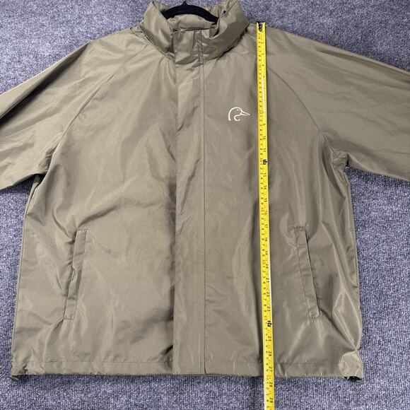 Ducks Unlimited Olive Spellout Waterproof Lightweight Full Zip Hooded Jacket XL - Picture 5 of 10